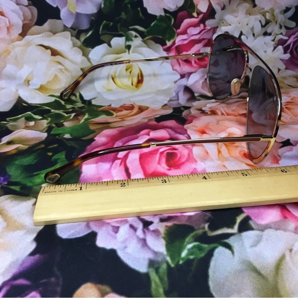 Chloe sunglasses metal red & silver rim FLAWED AS IS from rtr with case